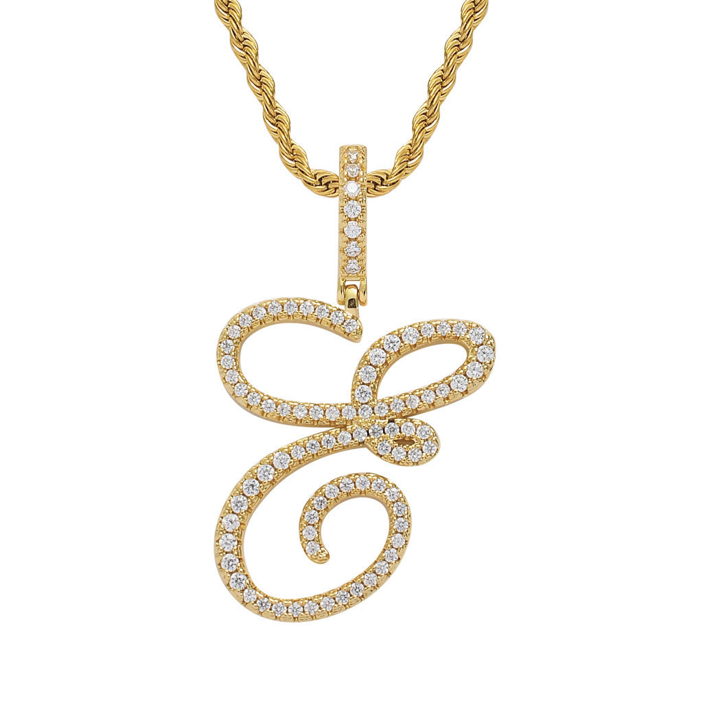 Personalized Letter Zircon Pendant Necklace
