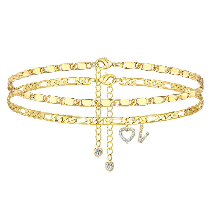 Layered Letter Anklet
