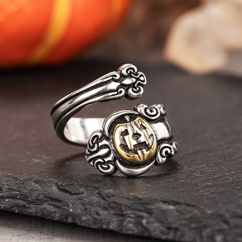Pumpkin Face Adjustable Ring