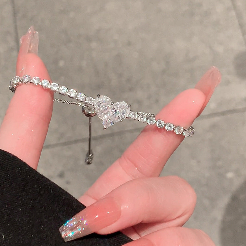 Dual Color Heart Zircon Bracelet