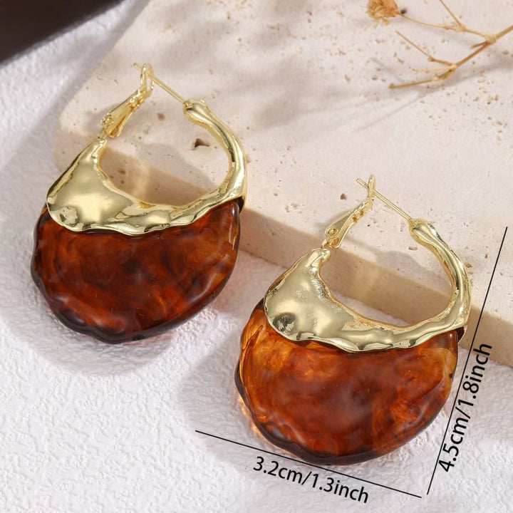 Luna Pearl Sculptural Hoop Earrings