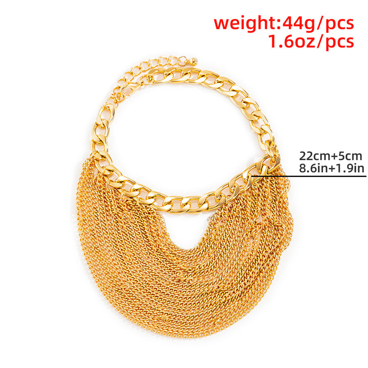 Draped Chain Heel Ankle