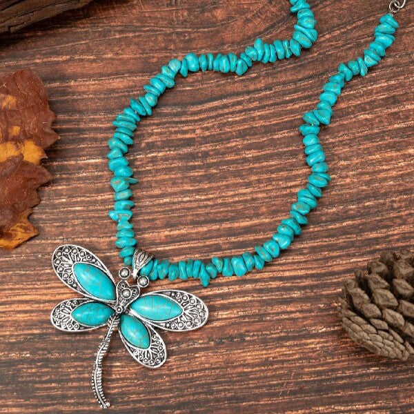Dragonfly Statement Pendant Necklace