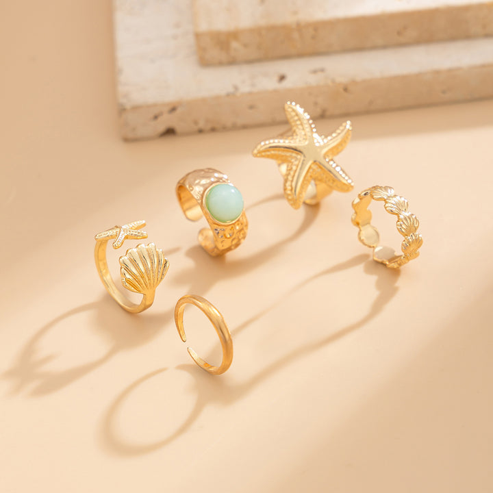 Ocean-Themed Toe Ring Set