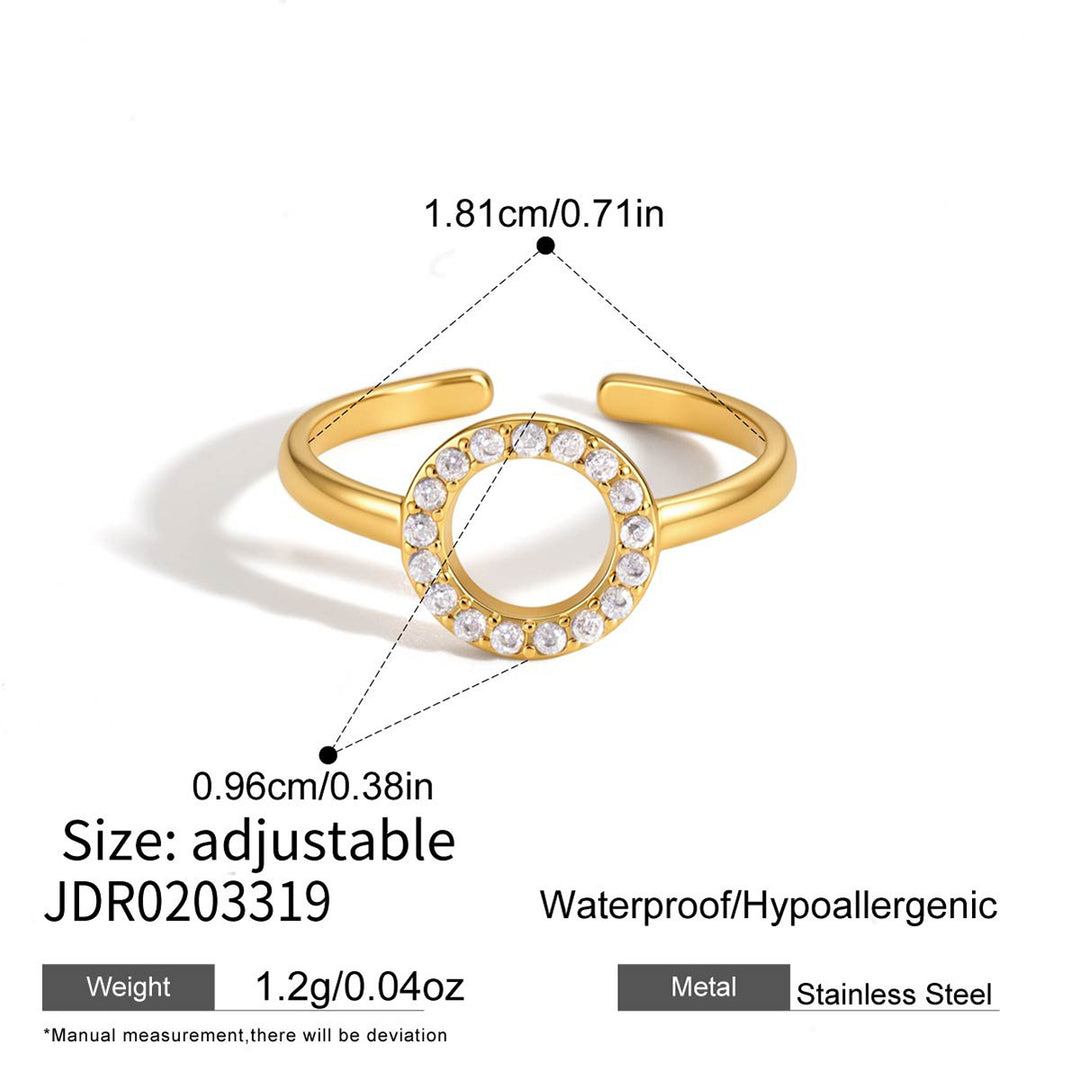 Halo Zircon Adjustable Ring