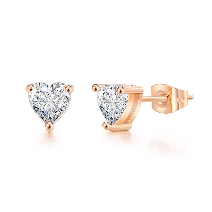 Heart Cut Moissanite Stud Earrings
