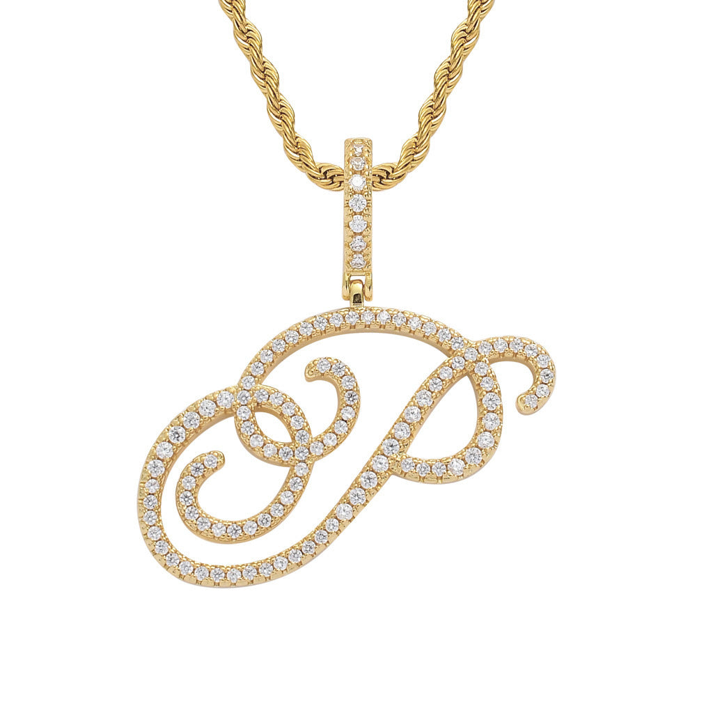Personalized Letter Zircon Pendant Necklace