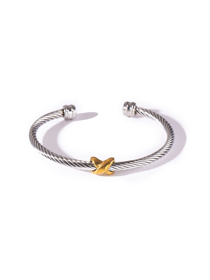 Stainless Steel Cable Cuff Bracelet