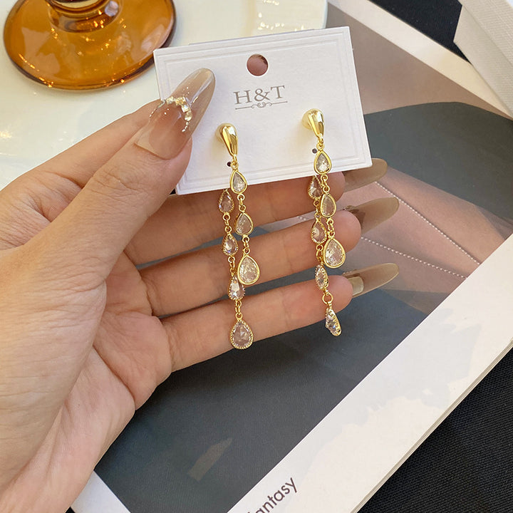Teardrop Crystal Dangle Earrings