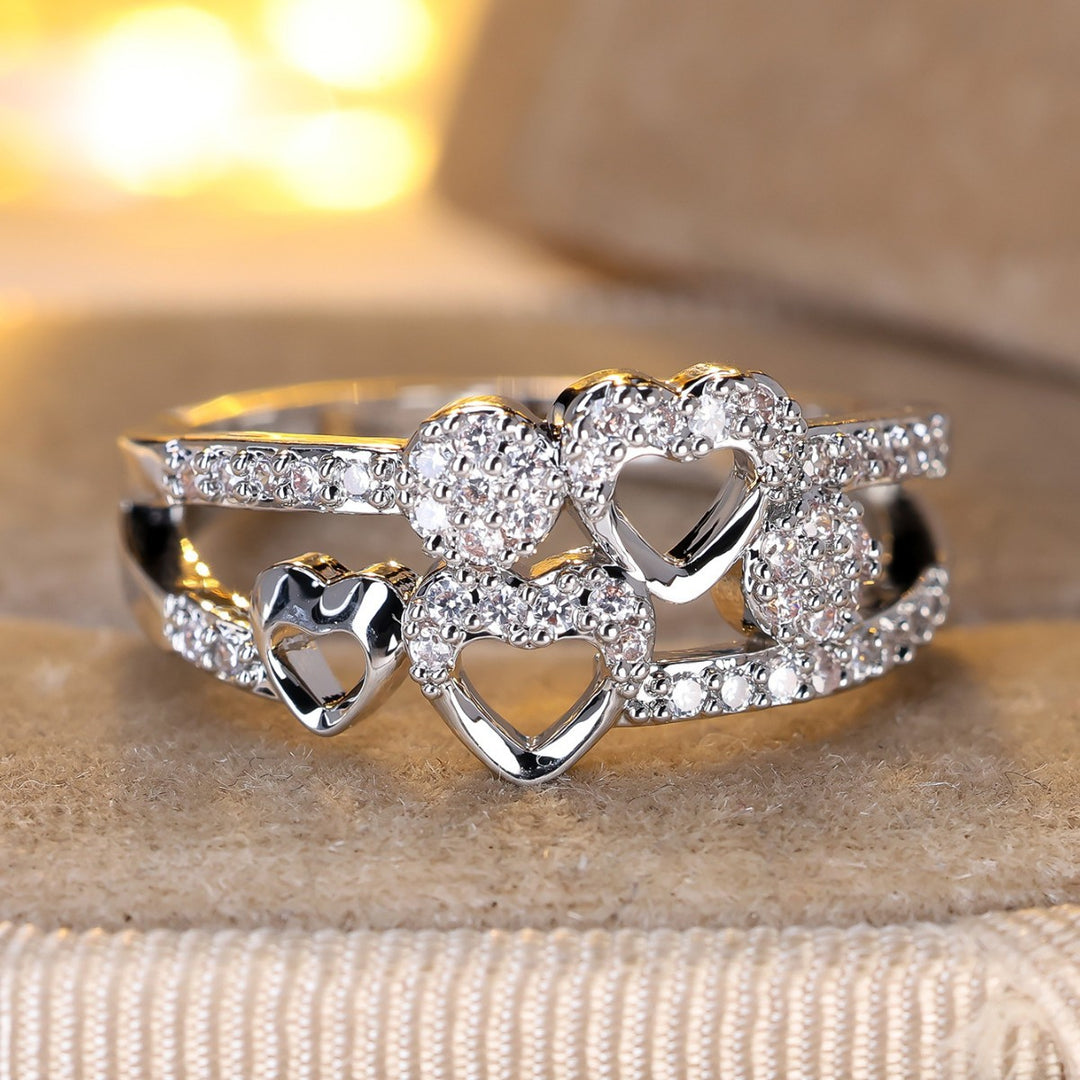 Double Heart Crystal Ring