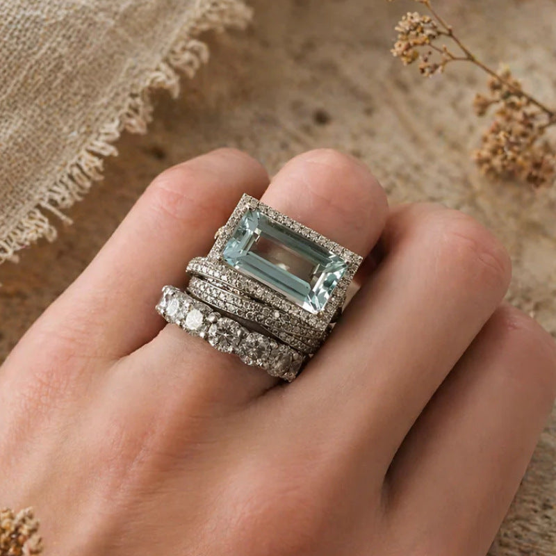 Royal Baguette Crystal Statement Ring