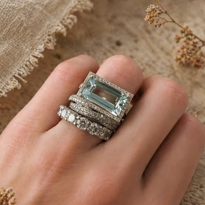 Royal Baguette Crystal Statement Ring