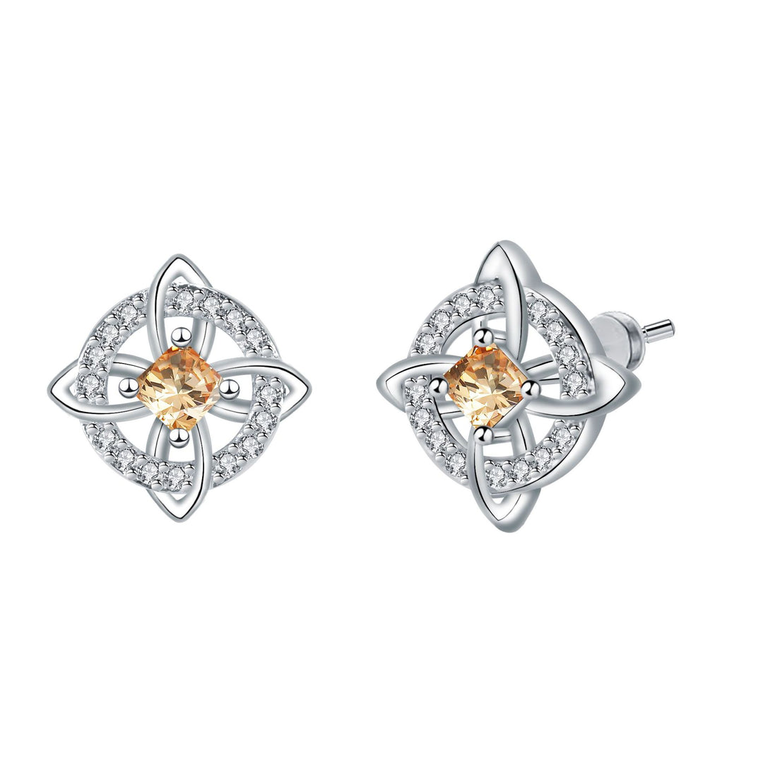 Birthstone Celtic Knot Stud Earrings