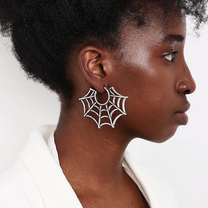Spider Web Hoop Earrings