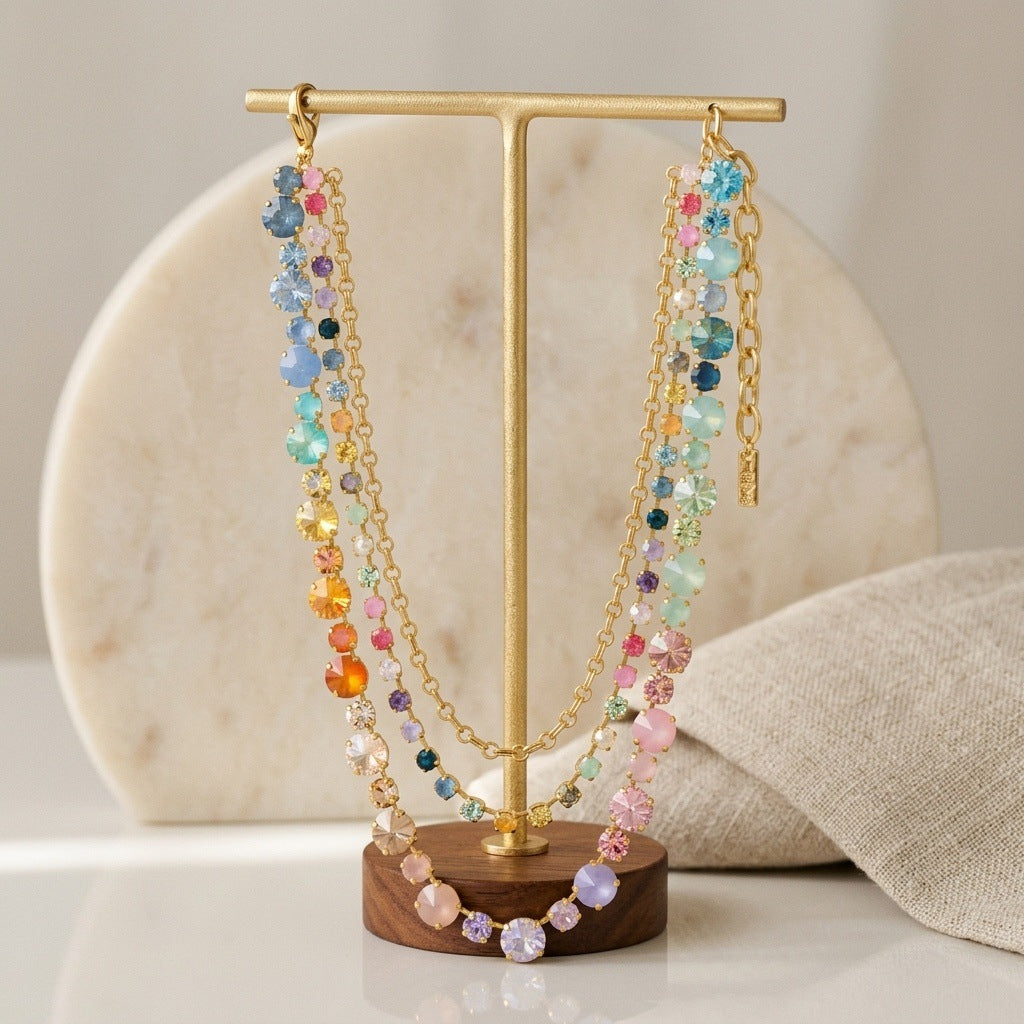 Vibrant Layered Gem Necklace
