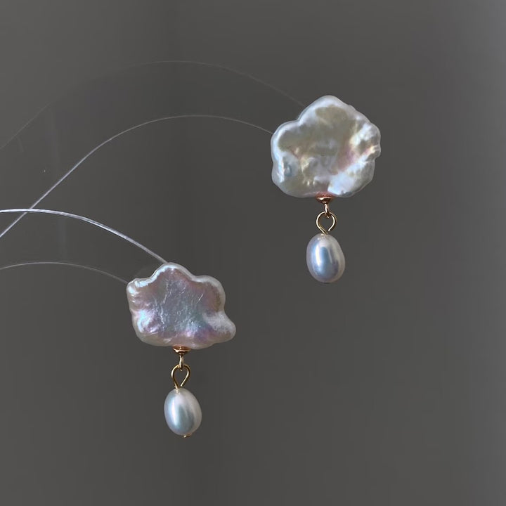Pearl Cloud Drop Earrings
