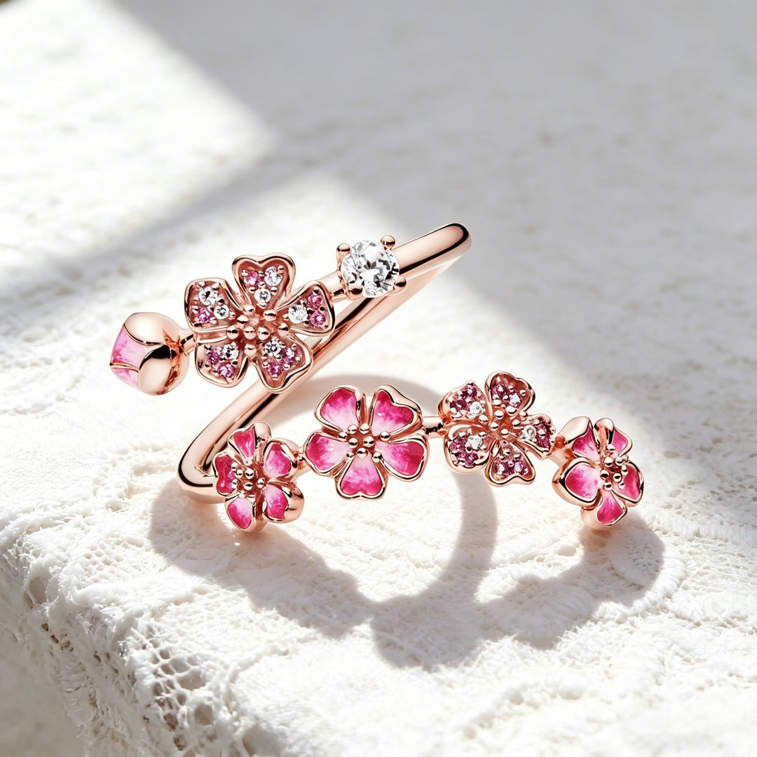 Peach Blossom Zircon Ring