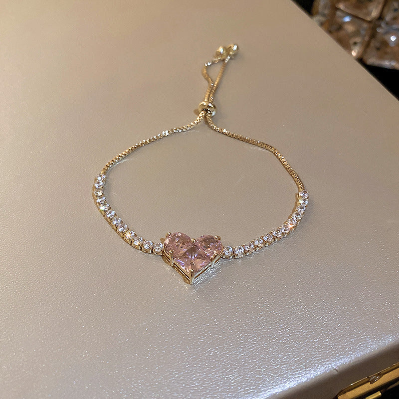 Dual Color Heart Zircon Bracelet