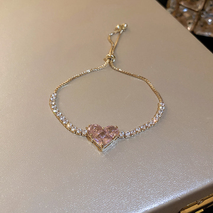 Dual Color Heart Zircon Bracelet