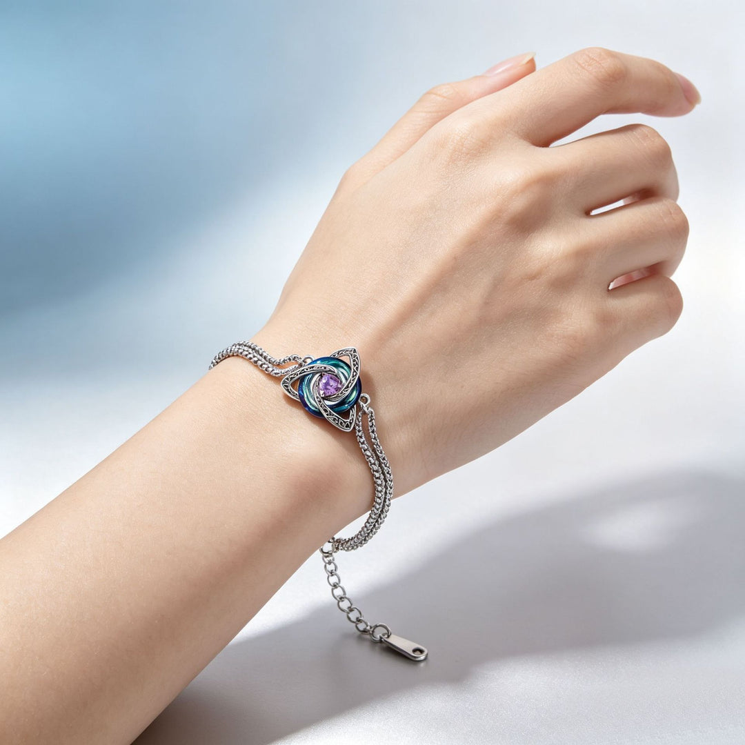 Celtic Trinity Birthstone Bracelet