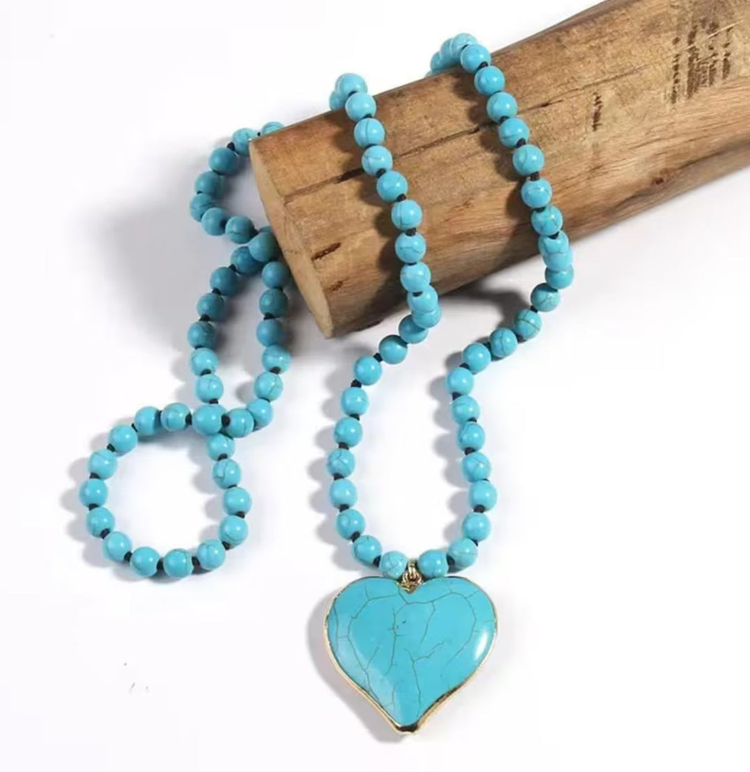 Turquoise Heart Pendant Necklace