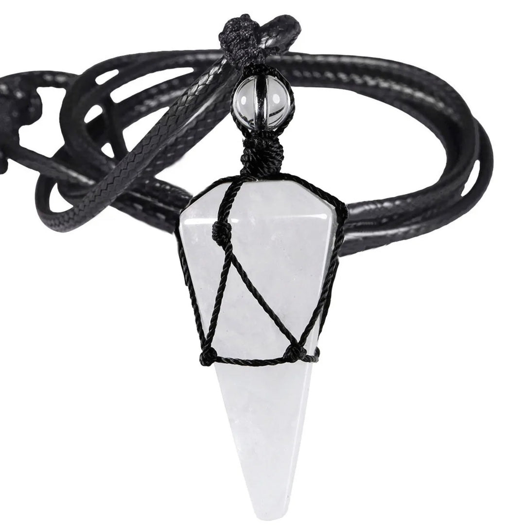 Pointed Cone Braided Pendant Necklace