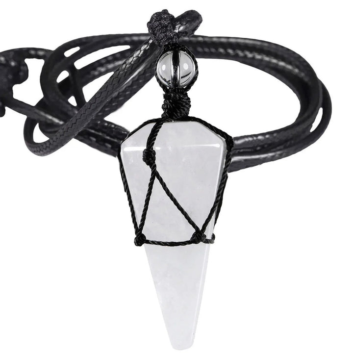 Pointed Cone Braided Pendant Necklace