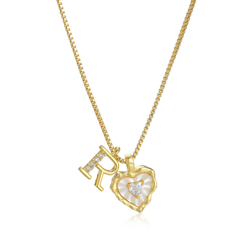 Initial Heart Pendant Necklace