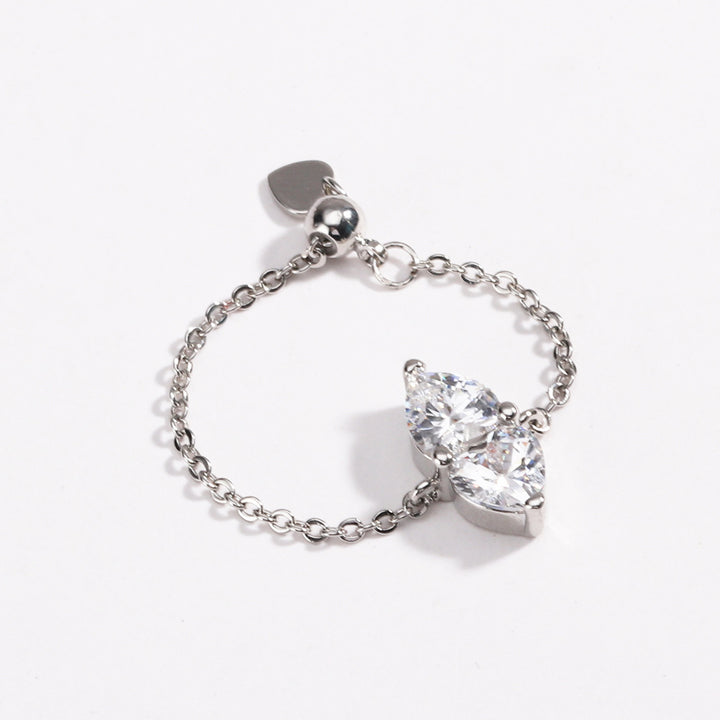 Adjustable Crystal Pull-Chain Ring