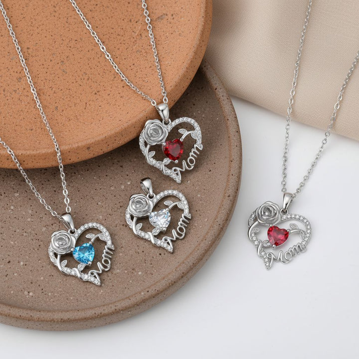 Rose Heart Love Pendant Necklace