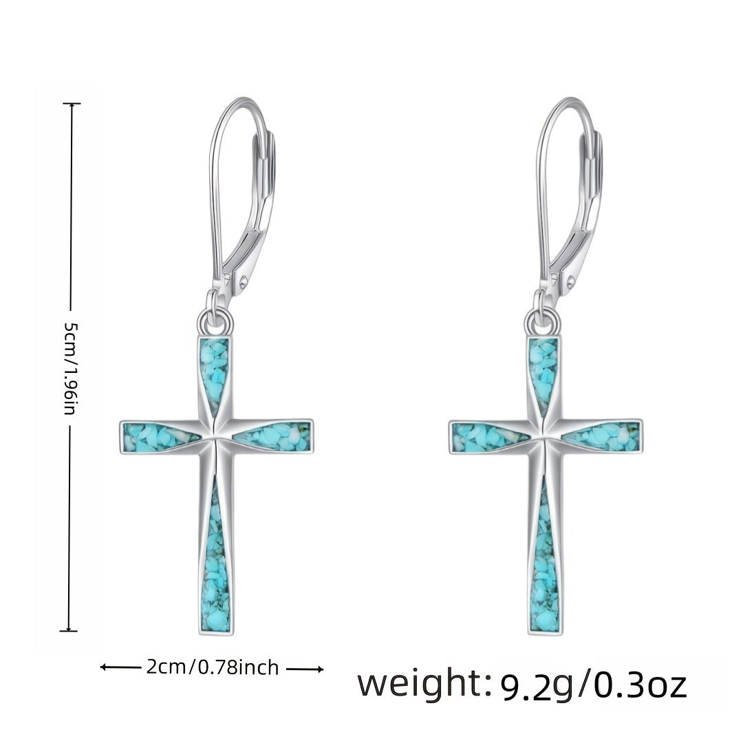 Turquoise Infinity Cross Jewelry Set
