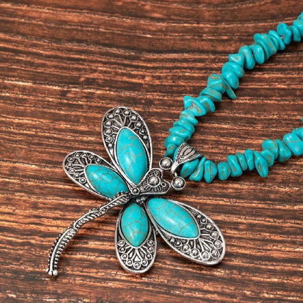 Dragonfly Statement Pendant Necklace