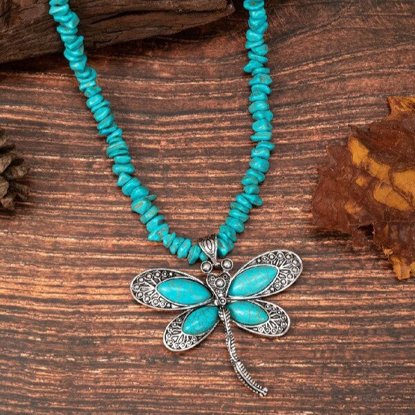 Dragonfly Statement Pendant Necklace
