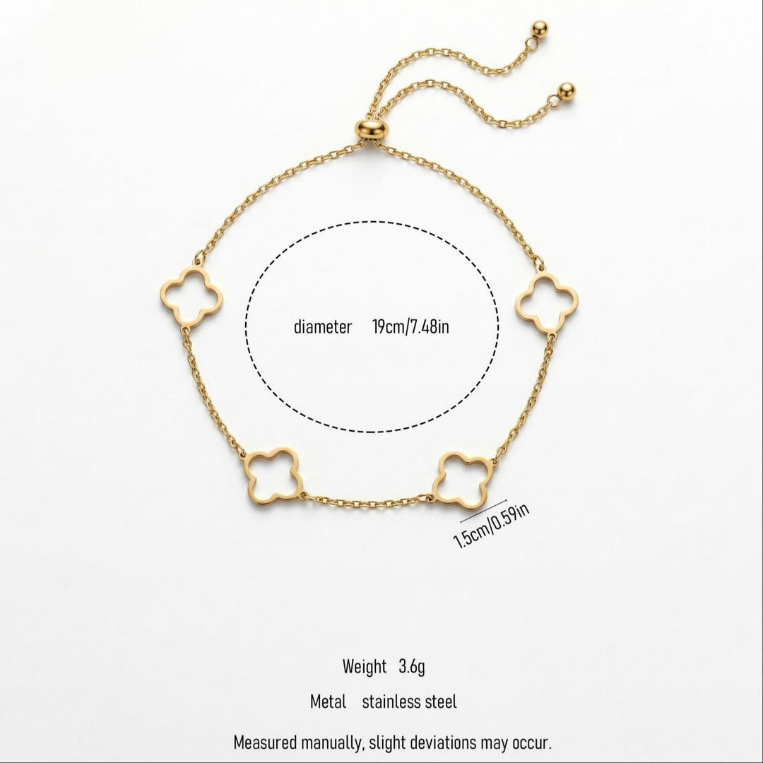 Four-Leaf Clover Charm Anklet