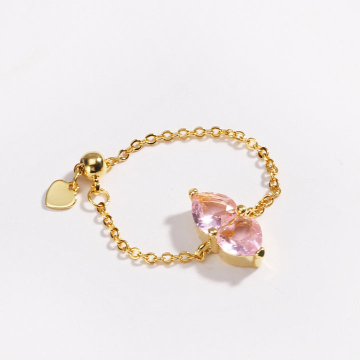Adjustable Crystal Pull-Chain Ring
