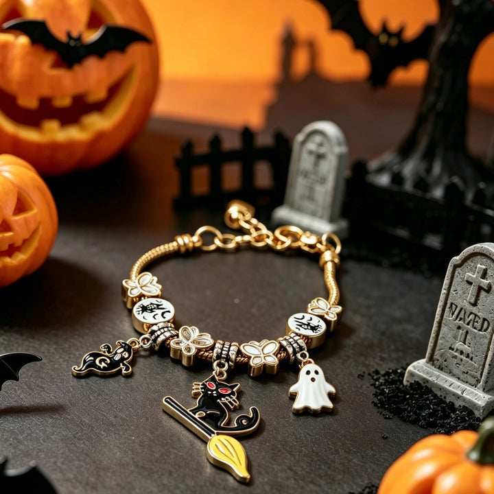 Halloween Cat Charm Bracelet