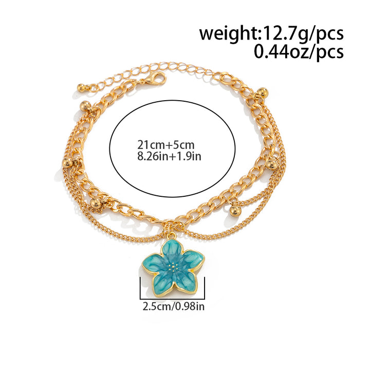Blossom Charm Layered Anklet