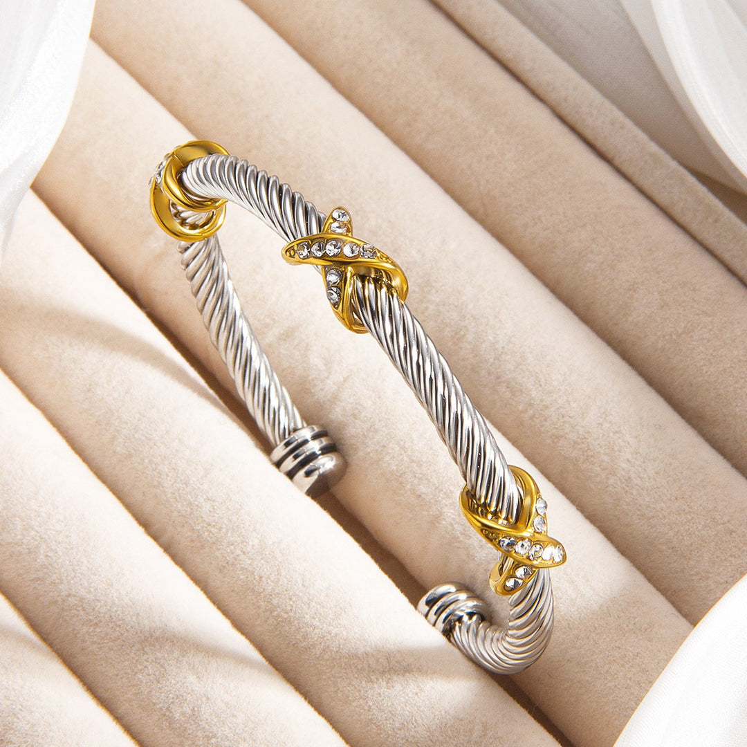 Stainless Steel Cable Cuff Bracelet