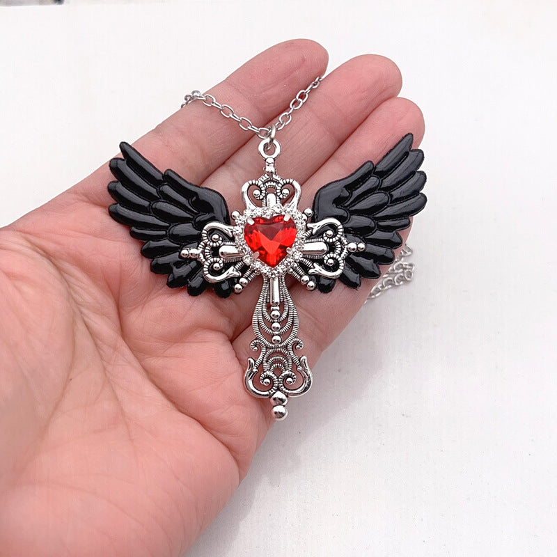 Winged Heart Pendant Necklace