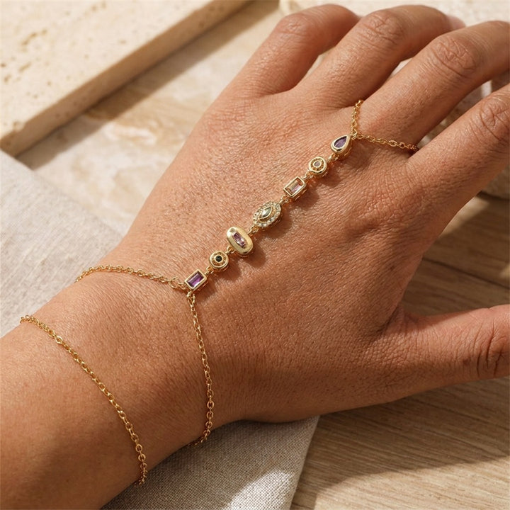 Multicolor Gemstone Vertical Drop Jewelry Set