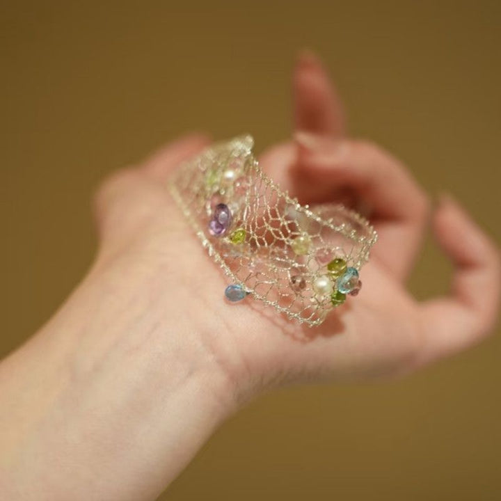 Delicate Mesh Crystal Wrap Bracelet