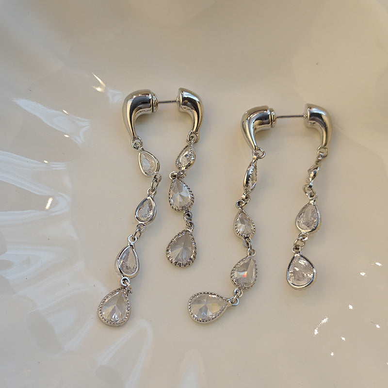 Teardrop Crystal Dangle Earrings