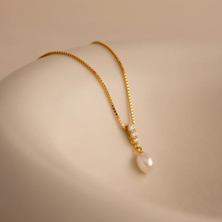 Pearl Drop Crystal Necklace