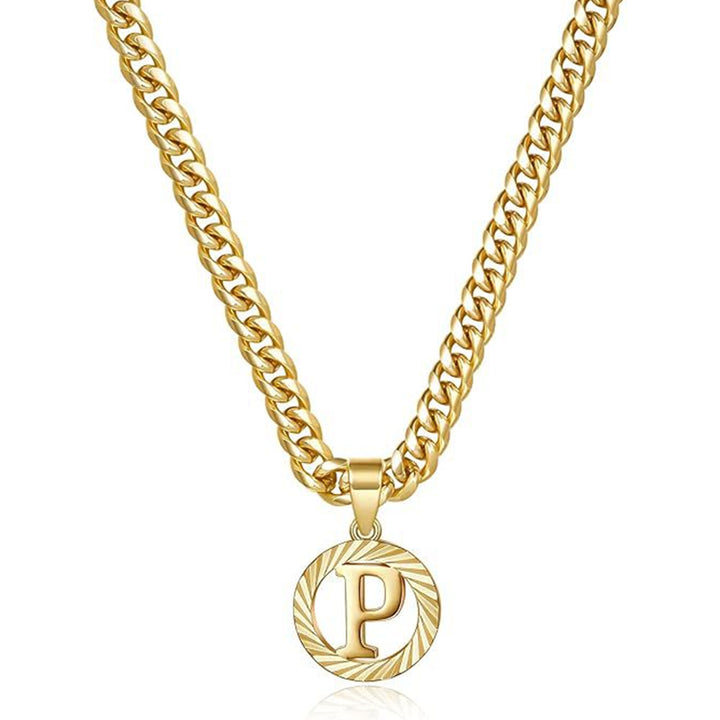 Vintage Initial Medallion Necklace