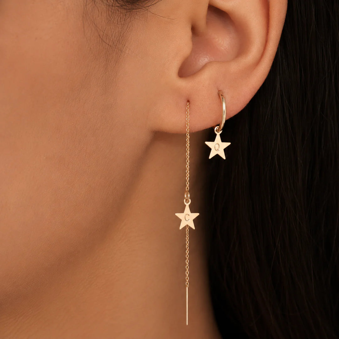 Star Chain Drop Earrings