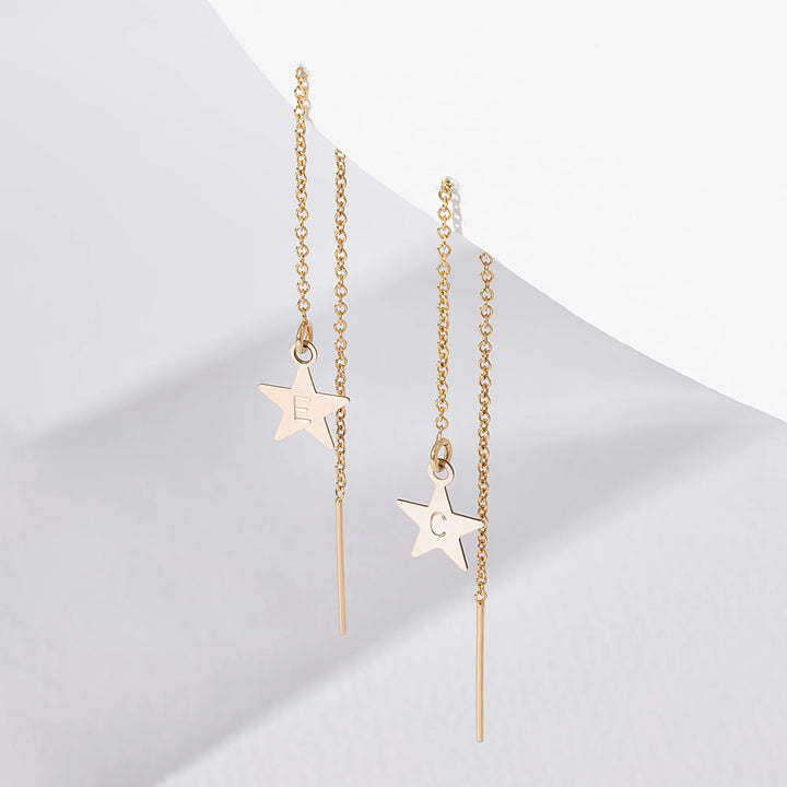 Star Chain Drop Earrings