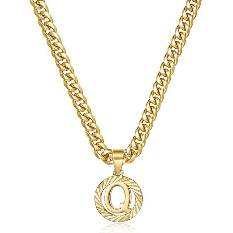 Vintage Initial Medallion Necklace