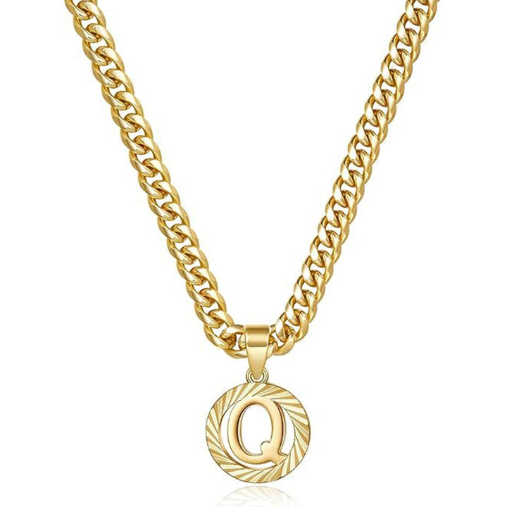 Vintage Initial Medallion Necklace