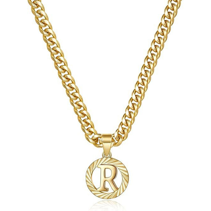 Vintage Initial Medallion Necklace
