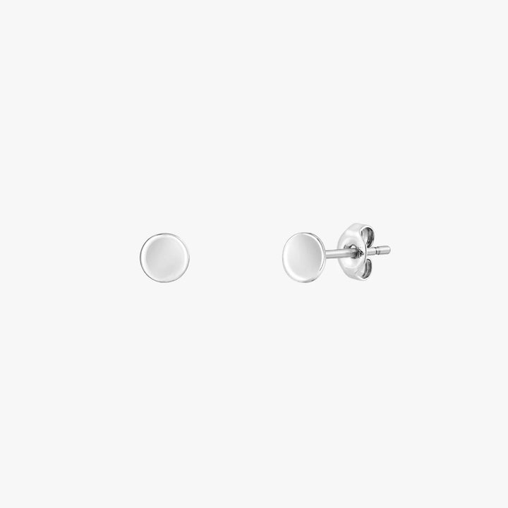 Minimal Round Disc Stud Earrings
